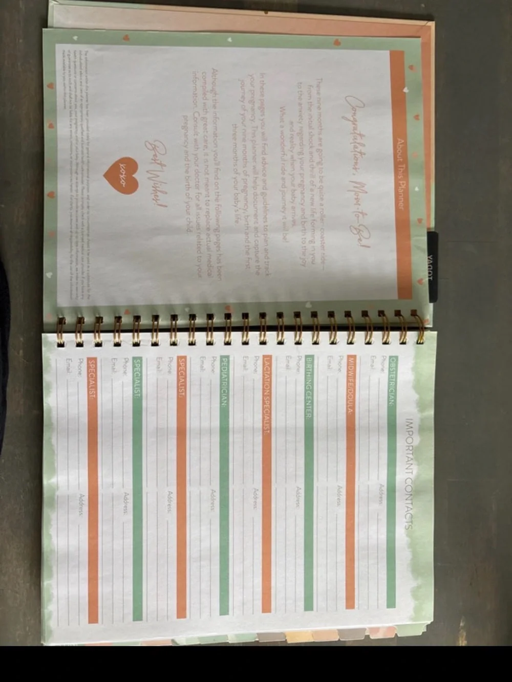 Mom to be planner